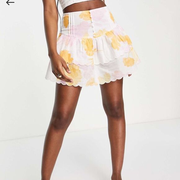 ASOS scallop floral ruffle skirt - Picture 4 of 5